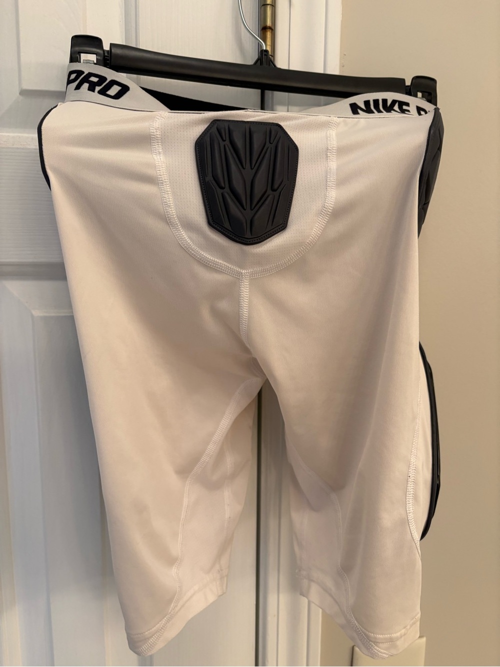 Nike White Compression Shorts with Black Molded Pads - Picture 2 of 7